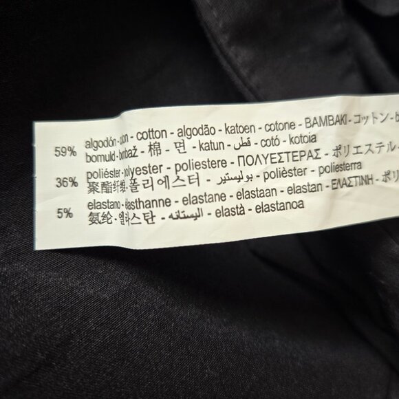 ZARA Black Ruched Midi Skirt with Tie Waist accent & Front Slit size M NWT - Picture 5 of 11